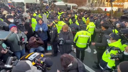 Manifestación en Corea a favor de Yoon