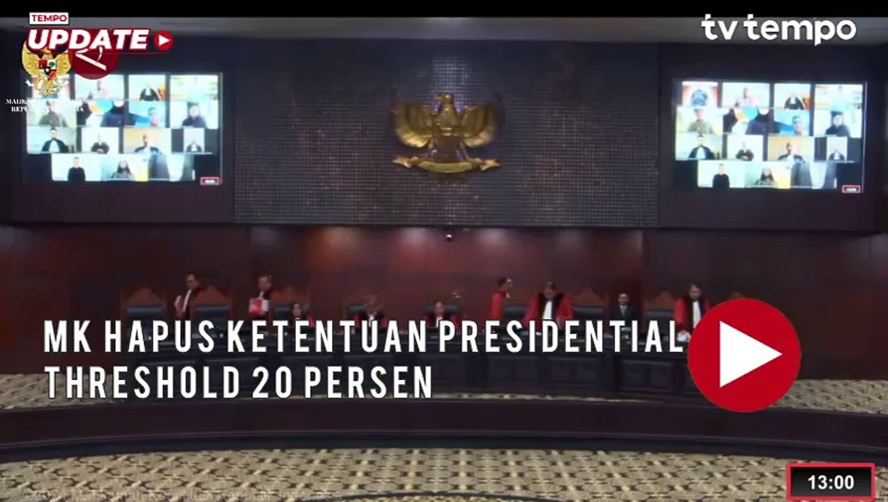 MK Hapus Ketentuan Presidential Threshold 20 Persen