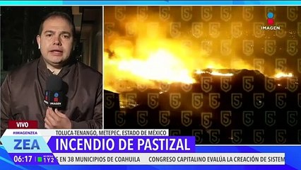 Se incendia pastizal en Metepec, Estado de México