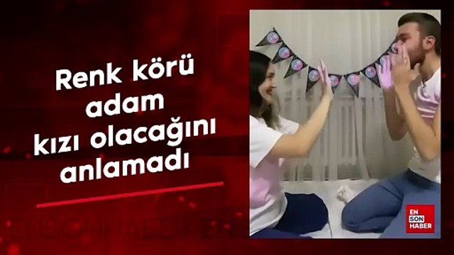 Renk körü adam cinsiyet partisinde kızı olacağını anlamadı