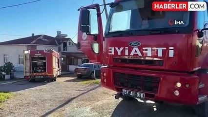 Sinop'ta İki Katlı Binada Yangın Çıktı