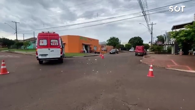 Motociclista sofre ferimentos em colisão com carro na Rua Diamante
