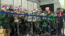 Crediton Town Band performing Rudolf the Red-Nosed Reindeer at Carols in the Square (Alan Quick, Crediton Courier)