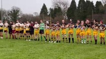 Minute's applause during the North Tawton RFC memorial game (Alan Quick, Crediton Courier)