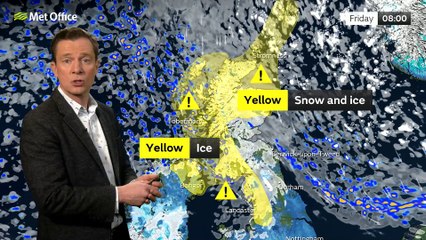 Met Office Evening Weather Forecast 02/01/2025 - Snow and ice in the north