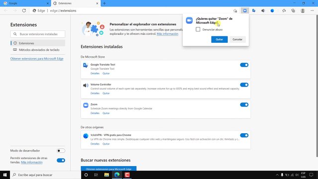 Cómo eliminar Extensiones en Microsoft Edge Chromium 2024