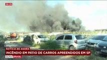 Incêndio atinge pátio de carros apreendidos em SP