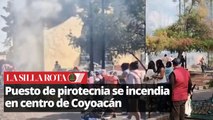 Incendio en puesto de pirotecnia provoca pánico en Coyoacán