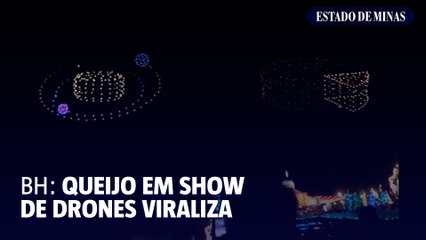 Queijo em show de drones no reveillon de BH viraliza