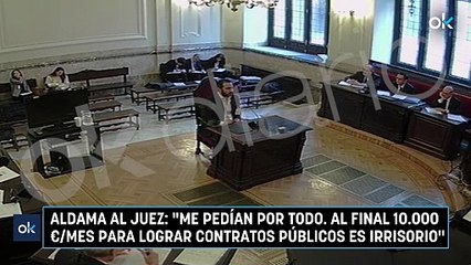 Aldama al juez: "Me pedían por todo. Al final 10.000 €/mes para lograr contratos públicos es irrisorio"