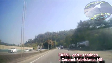 Correu da PRF e achou que ia escapar... quase que cai dentro do Rio Piracicaba. BR381 / Timóteo, MG