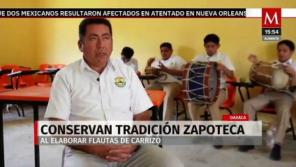 Estudiantes conservan la tradición zapoteca elaborando flautas de carrizo en Juchitán, Oaxaca
