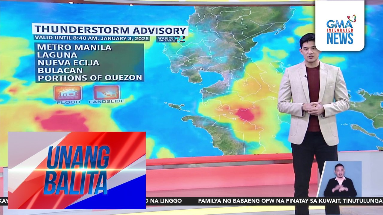 Weather update as of 727 AM (January 3, 2025) Unang Balita video