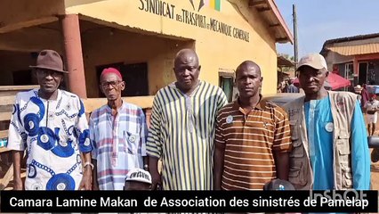 Forecariah Pamèlap: un incendie déclaré   à la gare routière de pamelap .Lamine Camara de l'association des sinistrés tire la sonnette d'alarme