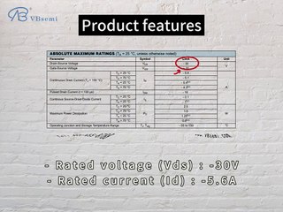 TSM2321CX-VB is a SOT23 package P-Channel field effect MOS tube