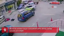 Bursa’da polisten kaçan motosikletli kazaya böyle karıştı