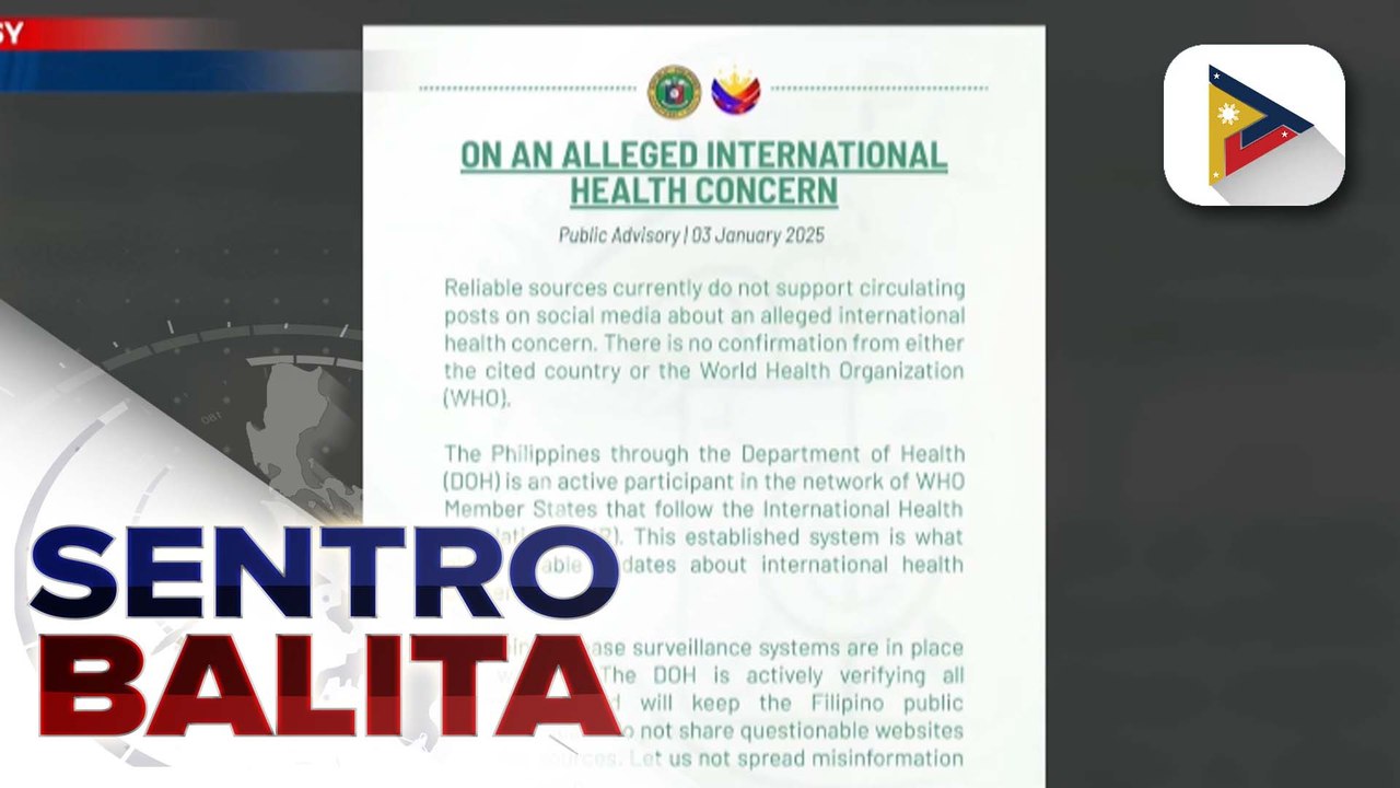 Panayam kay DOH spokesperson ASec. Albert Domingo hinggil sa ‘fake news’ ng umano’y bagong 'international health concern' at pag-iingat ng publiko sa gitna ng malamig na panahon