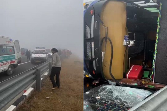 दिल्ली-मुंबई सुपर एक्सप्रेस वे पर हादसा