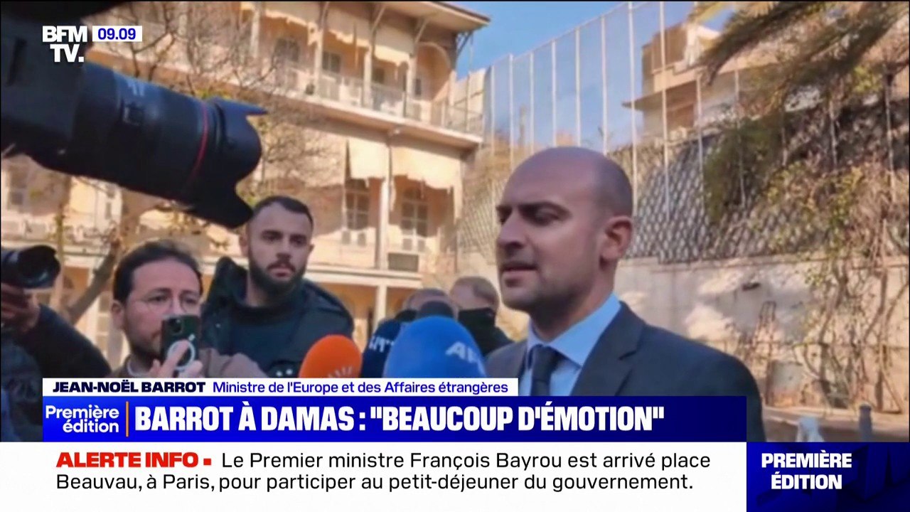 Syrie: "C'est avec beaucoup d'émotions que je me trouve ici", déclare Jean-Noël Barrot après son arrivée à Damas