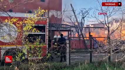 Tekirdağ'da pazar tezgahlarında başlayan yangın, evlere sıçradı