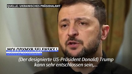 Selenskyj: "Unberechenbarer" Trump könnte zu Kriegsende beitragen