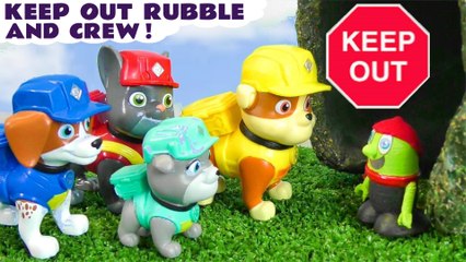 Paw Patrol Rubble and his Crew try to go in to the mystery tunnel - Toy Story for Kids