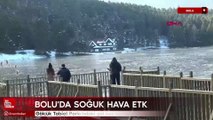 Gölcük Tabiat Parkı'ndaki göl buz tutmaya başladı