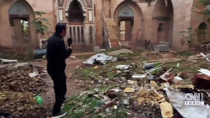 TAM 459 YILLIK! CNN TÜRK Görüntüledi: Halep'teki Adliye Camii enkaza dönmüş durumda