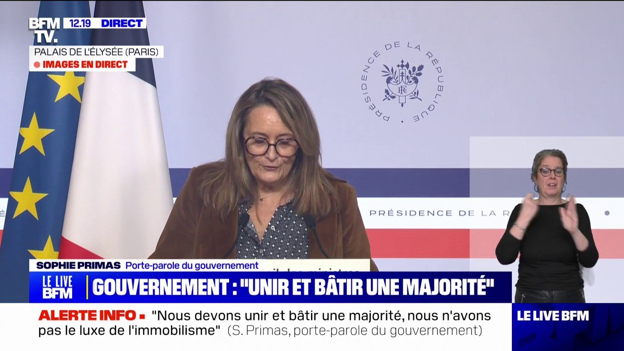 "Il faut sortir des postures et des lignes rouges" pour répondre aux demandes des Français, affirme Sophie Primas, porte-parole du gouvernement