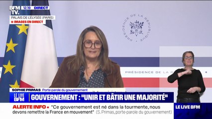 "Nous n'avons pas le luxe de l'immobilisme, les Français exigent des résultats", déclare Sophie Primas, porte-parole du gouvernement