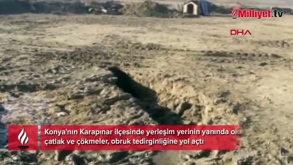 Konya'da tedirgin eden görüntü! Evlerin hemen yanında görüldü