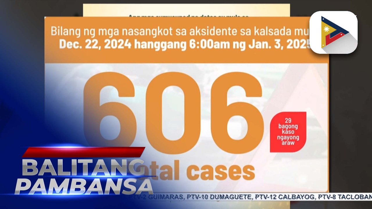 Bilang ng nasangkot sa aksidente sa kalsada mula Dec. 22, umabot na sa 606