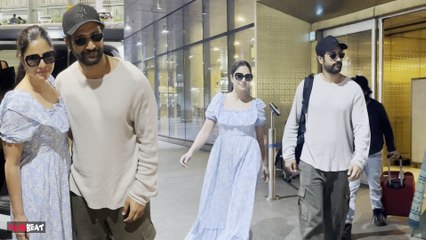 Katrina Kaif और Vicky Kaushal विदेश में New Year मनाकर लौटे, Mumbai airport पर हुए spot ! FilmiBeat