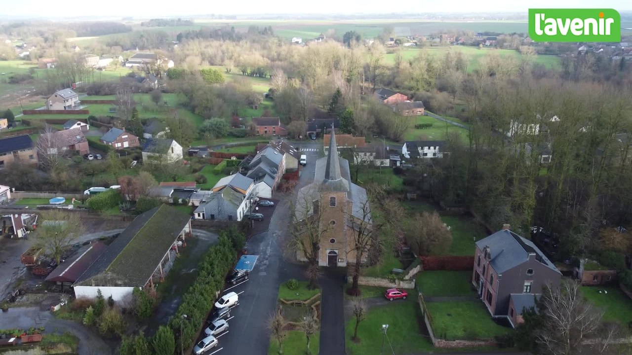 Le Brabant wallon vu du ciel : le village de Gentinnes