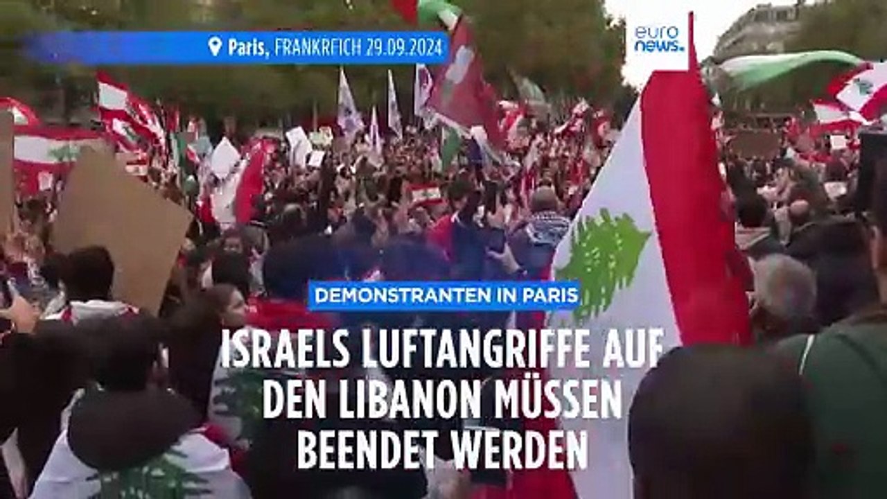 Paris: Demonstranten fordern ein Ende der israelischen Luftangriffe auf Libanon