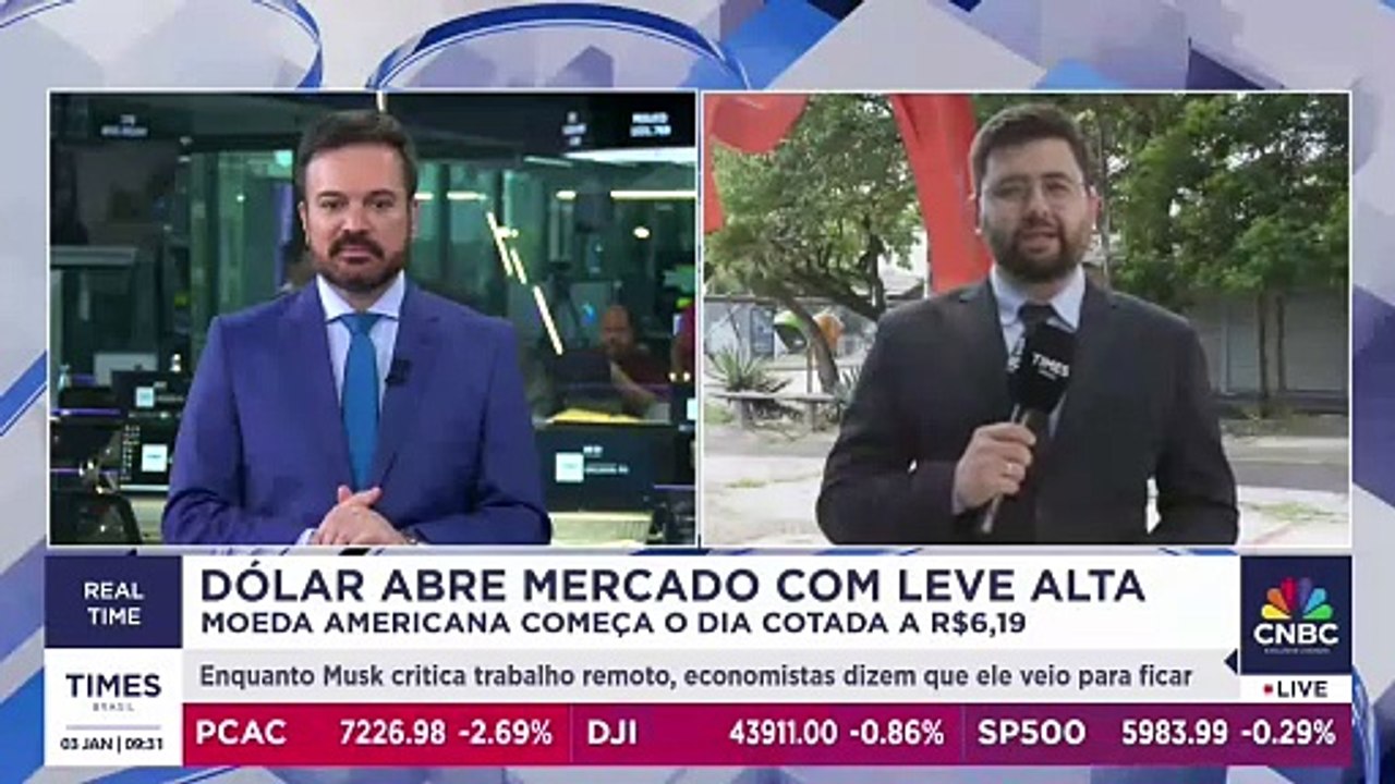Dólar inicia 2025 em alta, cotado a R$ 6,19