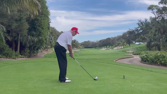 Donald Trump's stunning drive swing power shines in golf round with JD Vance