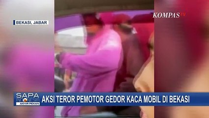 Viral! Aksi Teror 3 Pengendara Motor Gedor Kaca Mobil di Bekasi