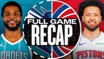 Game Recap: Pistons 98, Hornets 94