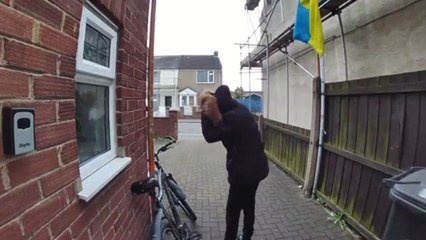 Eager cyclist takes a quick turn and crashes into a parked van