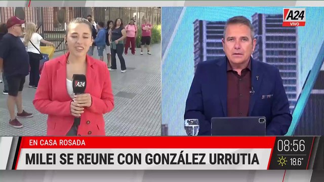 Venezolanos se congregan frente a la Casa Rosada en apoyo a González Urrutia antes de su reunión con Milei