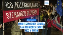 La reunión con Putin le pasa factura a Robert Fico: miles de personas se manifiestan en su contra