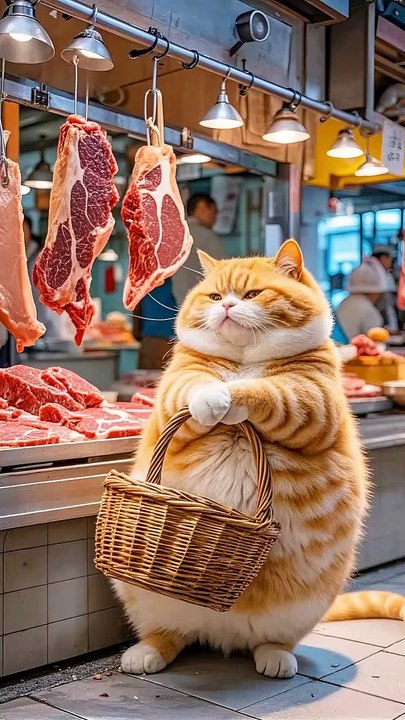 Mommy Cat Doing Shopping Cooking