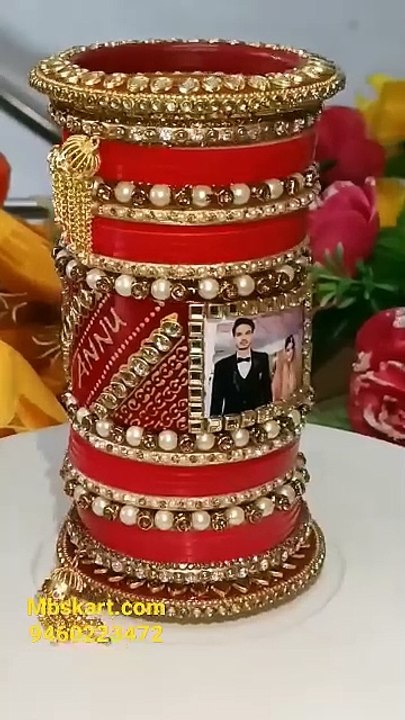 bridal bangles set with name and photos to order #contact 9460223472 #wedding #bangles#chura #chuda