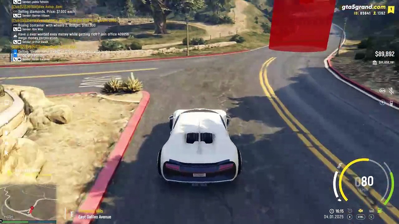 GTA V - Grand RP EN1 - Bugatti Chiron - Corrida de Rua de 04-01-2025 - 16:15 - Sargento Rodrigues