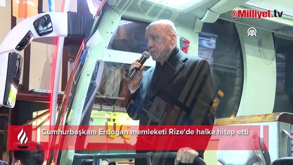 Cumhurbaşkanı Erdoğan memleketi Rize'de halka hitap etti