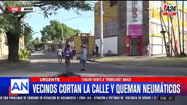A24.com - 🔴CRIMEN EN MORÓN： VECINOS CORTAN LA CALLE Y QUEMAN NEUMÁTICOS 👉Seguí en #America