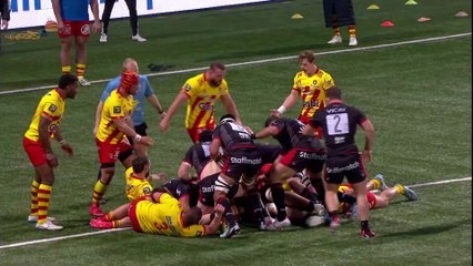 TOP 14 - Essai de Beka SHVANGIRADZE (LOU) - LOU Rugby - USA Perpignan