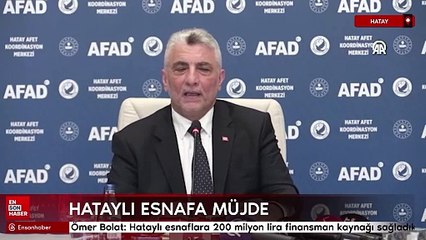 Ömer Bolat: Hataylı esnaflara 200 milyon lira finansman kaynağı sağladık