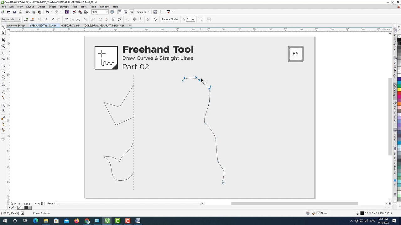Corel Draw Freehand Tool's Tutorial for Graphic Designer, DTP operators, Textile & Jewellery Designers